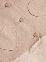Monsoon Baby Faux Fur Heart Coat - Larawan 3 ng 3