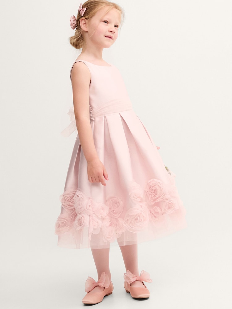 Monsoon Pink Appliqué Rose Party Dress - Image 1 of 3 Monsoon Pink Appliqué Rose Party Dress - Image 1 of 3