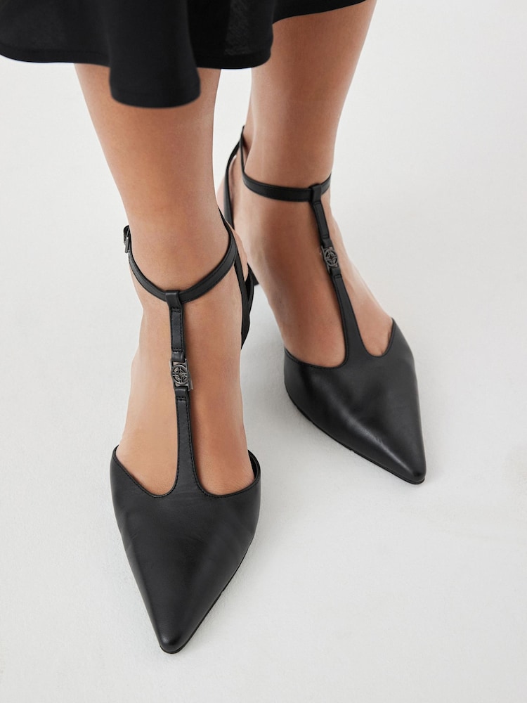 Black Regular/Wide Fit Forever Comfort® With Motionflex Hardware T Bar Kitten Heels - Image 2 of 9