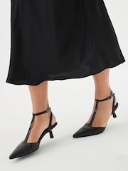 Black Regular/Wide Fit Forever Comfort® With Motionflex Hardware T Bar Kitten Heels - Image 4 of 9