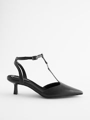 Black Regular/Wide Fit Forever Comfort® With Motionflex Hardware T Bar Kitten Heels - Image 5 of 9