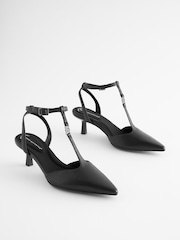 Black Regular/Wide Fit Forever Comfort® With Motionflex Hardware T Bar Kitten Heels - Image 6 of 9