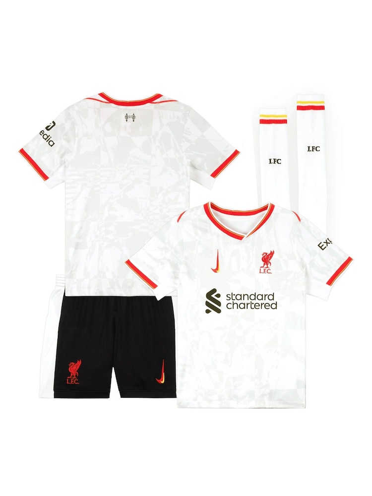 Nike White Kids Liverpool Replica Football Kit - Image 15 of 15