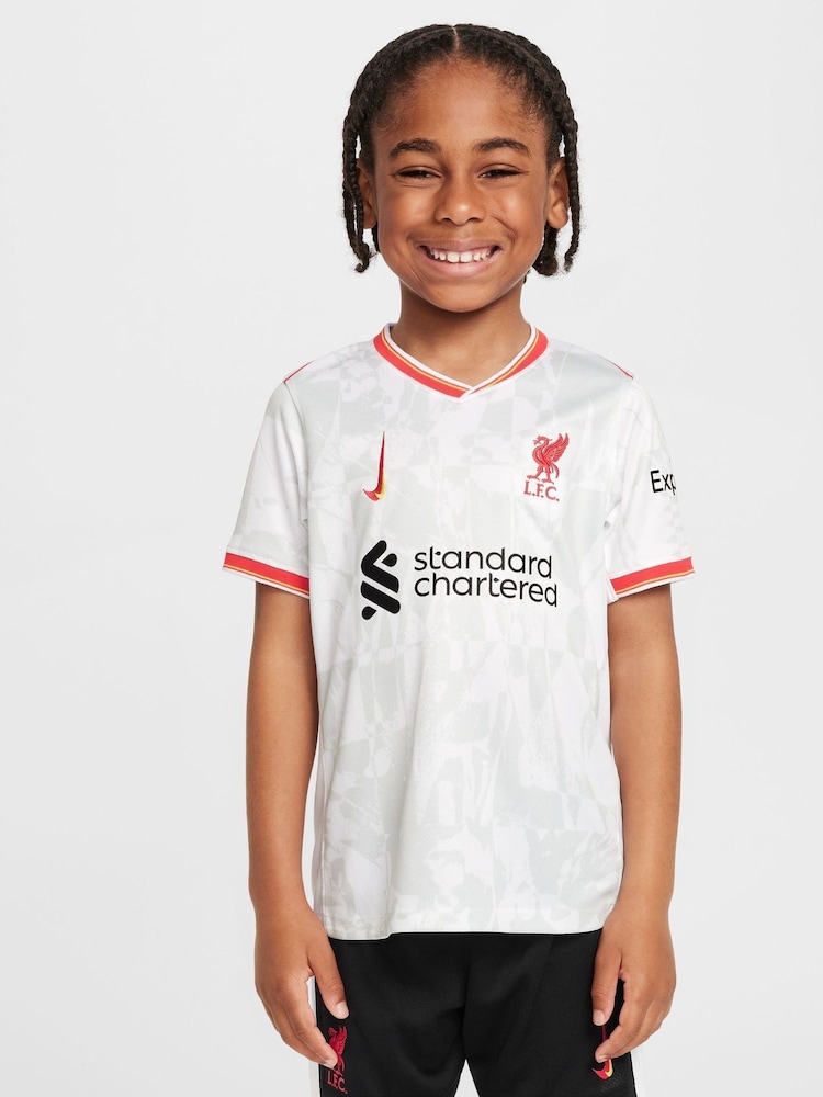 Nike White Kids Liverpool Replica Football Kit - Image 7 of 15