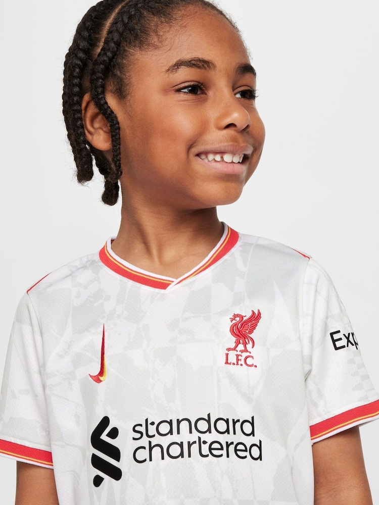 Nike White Kids Liverpool Replica Football Kit - Image 8 of 15