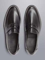 Charles Tyrwhitt Black Black Leather Penny Loafer - Image 3 of 4
