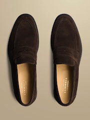 Charles Tyrwhitt Brown Suede Penny Loafers - Image 3 of 4