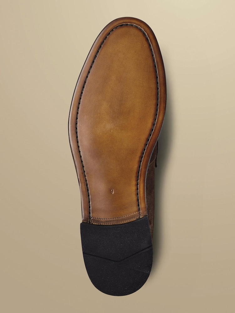 Charles Tyrwhitt Brown Suede Penny Loafers - Image 4 of 4 Charles Tyrwhitt Brown Suede Penny Loafers - Image 4 of 4