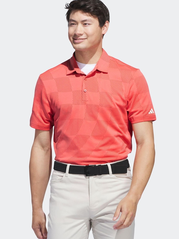 adidas Golf Orange Ultimate365 Textured Polo Shirt - Image 1 of 7