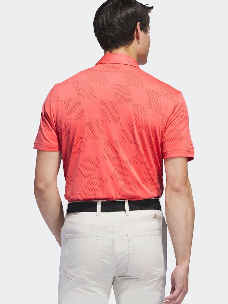 adidas Golf Orange Ultimate365 Textured Polo Shirt - Image 2 of 7