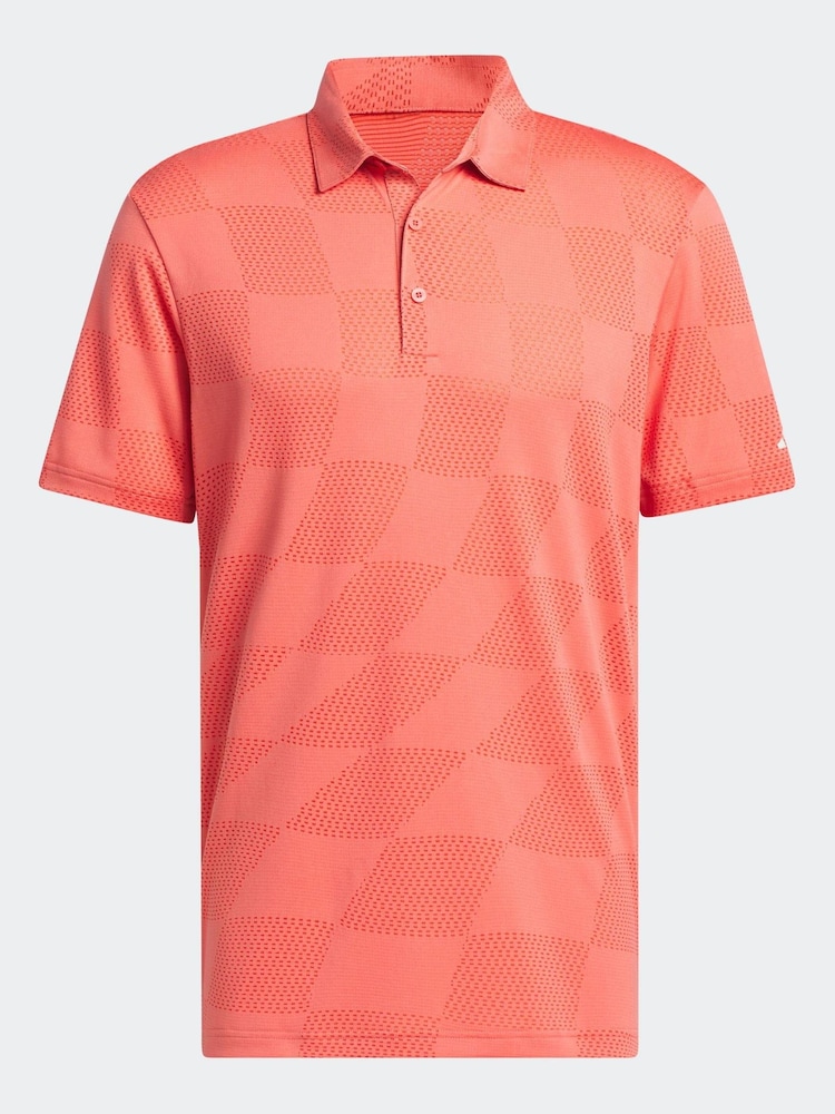 adidas Golf Orange Ultimate365 Textured Polo Shirt - Image 7 of 7