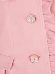 Monsoon Pink Faux Fur Collar Frill Coat - Image 2 of 2