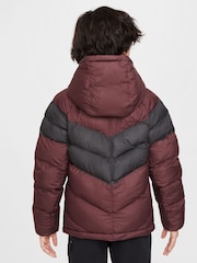 Nike Burgundy Red Synthetic Fill Hooded Jacket - Image 2 of 7