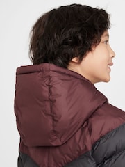 Nike Burgundy Red Synthetic Fill Hooded Jacket - Image 4 of 7