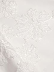 Monsoon Cream Puff Sleeve Floral Embellished Party Dress - Image 3 of 3