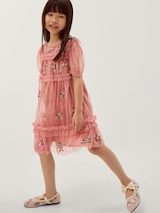 Rochie Monsoon Mon Cheri cu broderie florală din plasă - Imaginea 1 din 3