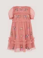 Rochie Monsoon Mon Cheri cu broderie florală din plasă - Imaginea 2 din 3