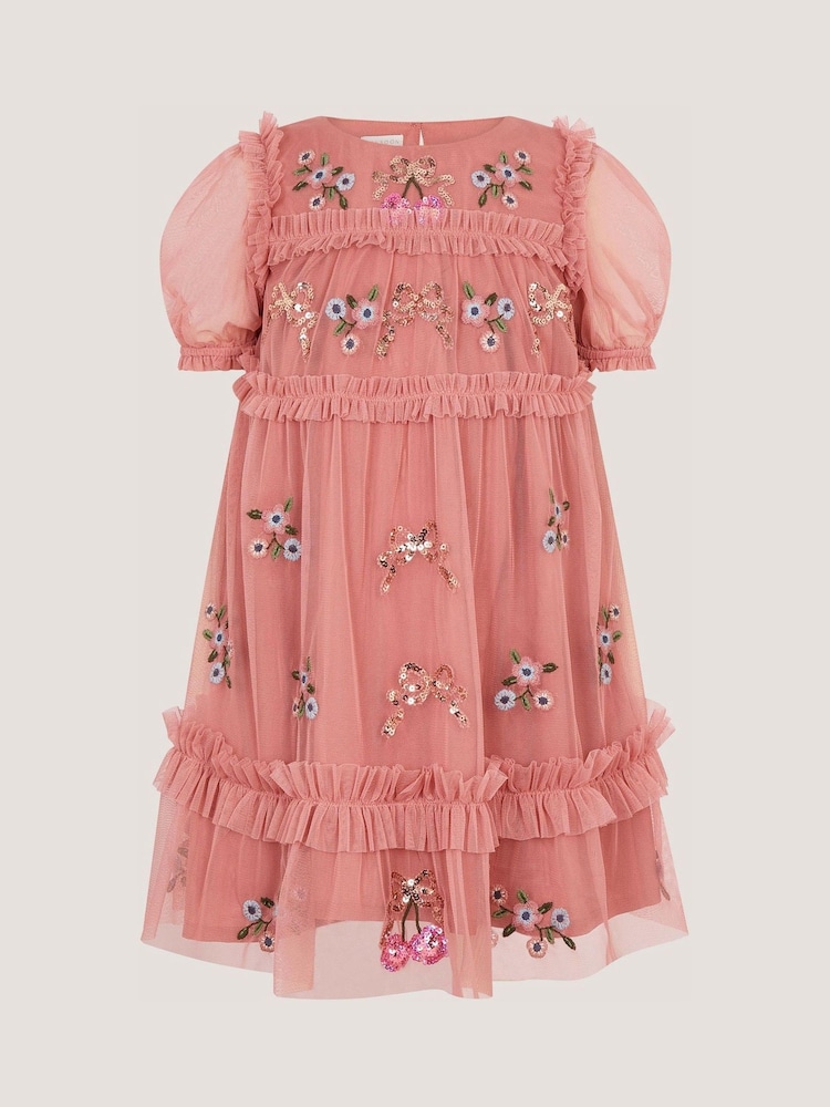 Rochie Monsoon Mon Cheri cu broderie florală din plasă - Imaginea 2 din 3