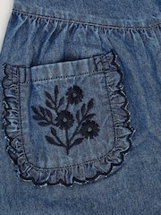Monsoon Blue Embroidered Pocket Chambray Trousers - Image 3 of 3