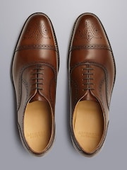 Charles Tyrwhitt Brown Leather Oxford Brogue Shoes - Image 3 of 4