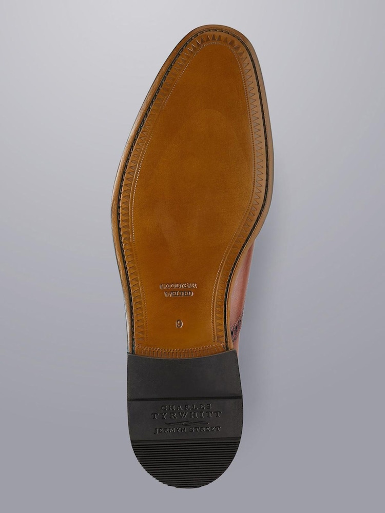 Charles Tyrwhitt Brown Leather Oxford Brogue Shoes - Image 4 of 4