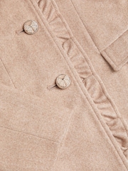 Monsoon Brown Faux Fur Collar Frill Coat - Image 3 of 3
