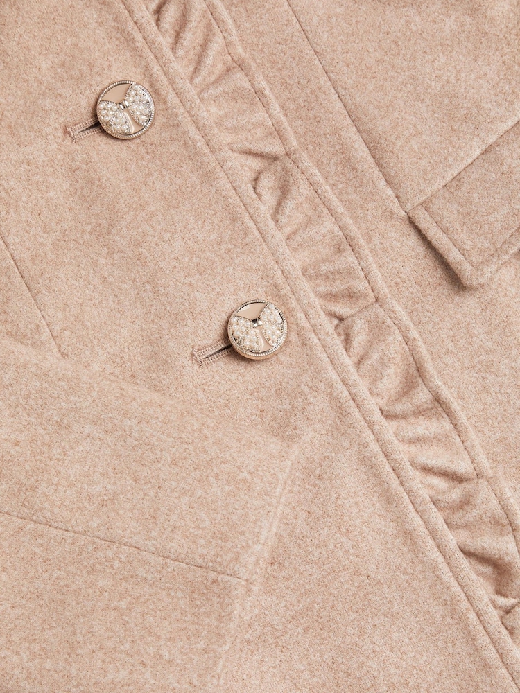 Monsoon Brown Faux Fur Collar Frill Coat - Image 3 of 3 Monsoon Brown Faux Fur Collar Frill Coat - Image 3 of 3