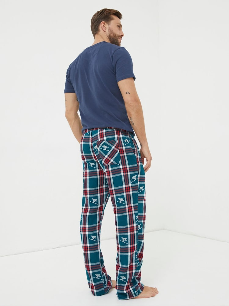 FatFace Green Ski Jacquard Pyjama Trousers - Image 2 of 4