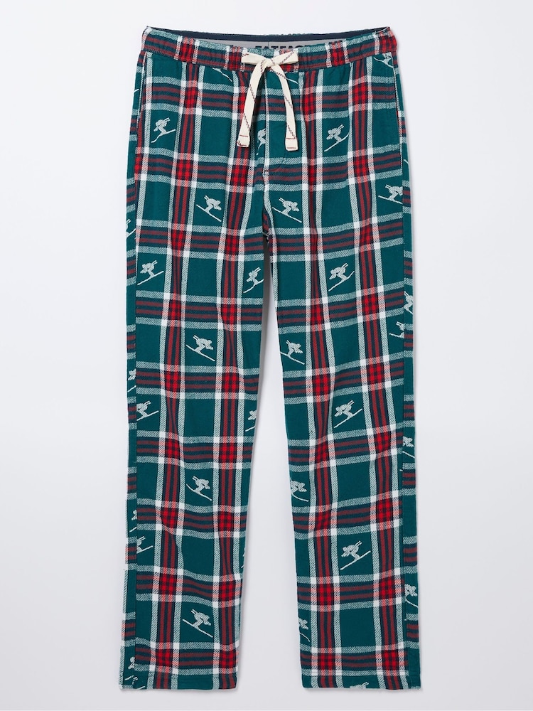 FatFace Green Ski Jacquard Pyjama Trousers - Image 4 of 4