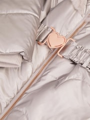 Krem - Monsoon Metallic Med belte Puffer Coat - Bilde 3 av 3