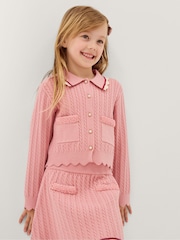 Monsoon Pink Embellished Cable Knit Skirt - Image 1 of 3