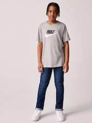 Nike Grey Marl HBR Logo 100% Cotton T-Shirt - Image 2 of 4