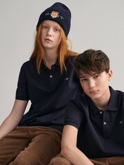 GANT Blue Shield Logo 100% Cotton Polo Shirt - Image 3 of 4