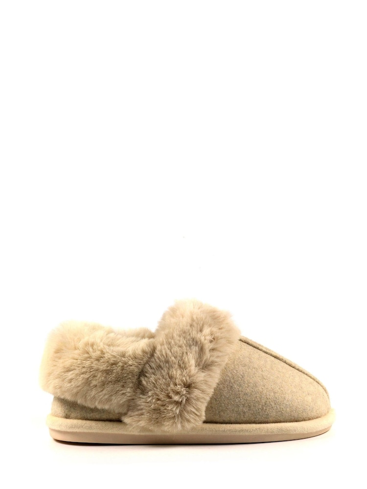 Lunar Ember Faux Fur Trim Slippers - Image 1 of 9 Lunar Ember Faux Fur Trim Slippers - Image 1 of 9