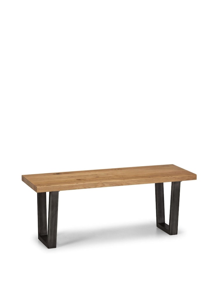 Julian Bowen Oak Brooklyn Oak Bench - Image 2 of 4
