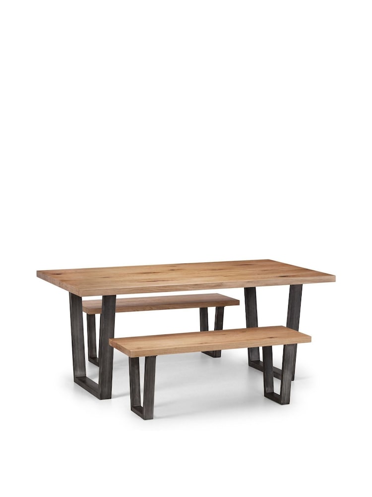 Julian Bowen Oak Brooklyn Oak Bench - Image 4 of 4