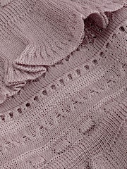 Lilac Purple Pointelle Frill Jumper - Image 5 of 5