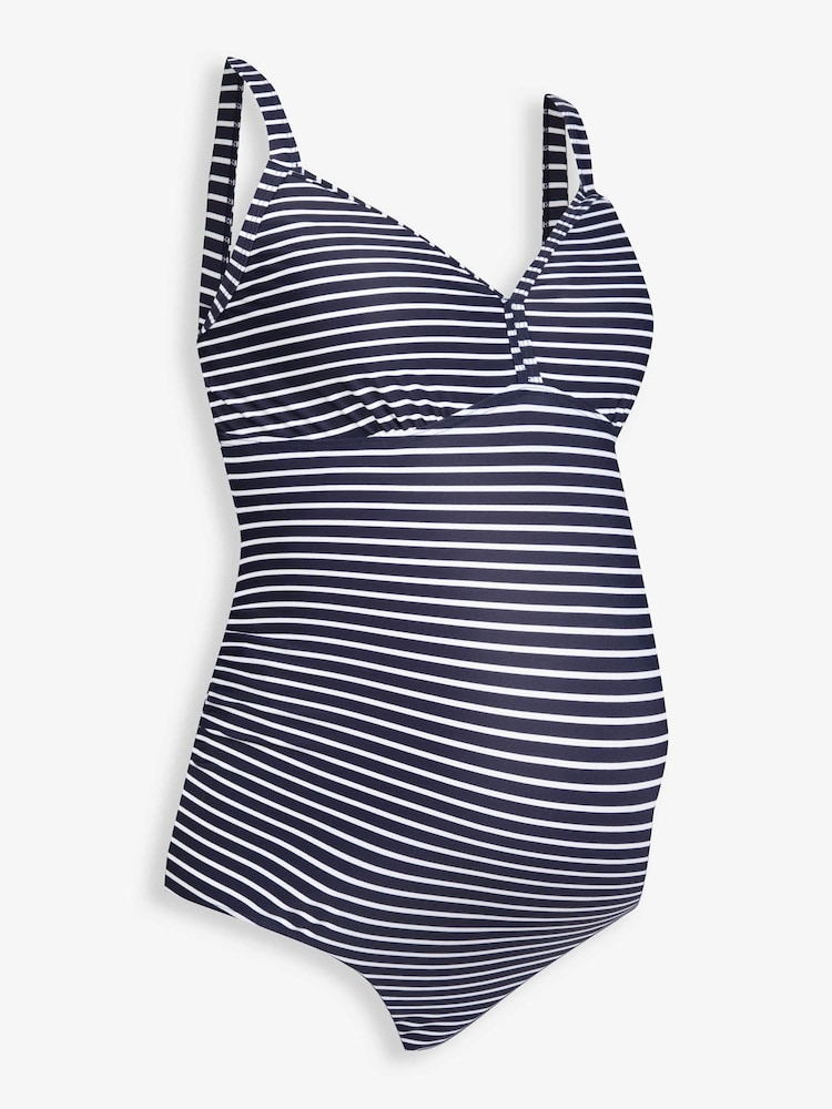 JoJo Maman Bébé Navy Blue & White Stripe Stripe Maternity Swimsuit - Image 7 of 7 JoJo Maman Bébé Navy Blue & White Stripe Stripe Maternity Swimsuit - Image 7 of 7