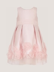Monsoon Pink Baby Appliqué Rose Party Dress - Image 2 of 3