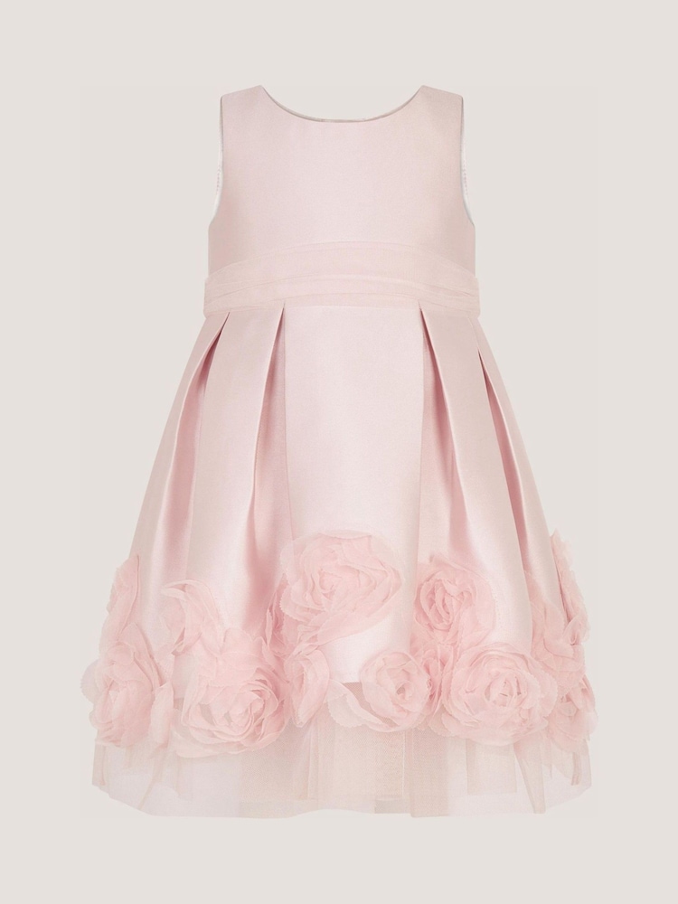 Monsoon Pink Baby Appliqué Rose Party Dress - Image 2 of 3