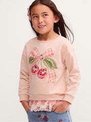 Monsoon Pink Mon Cheri Peplum Sweatshirt - Image 1 of 3