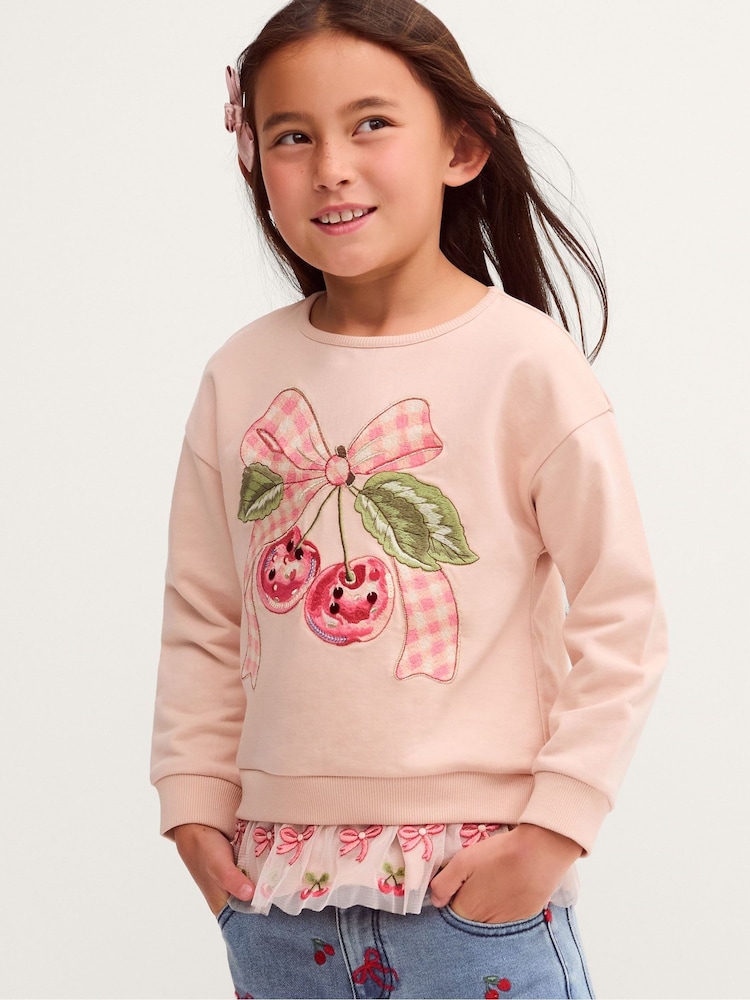 Monsoon Pink Mon Cheri Peplum Sweatshirt - Image 1 of 3