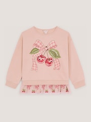 Monsoon Pink Mon Cheri Peplum Sweatshirt - Image 2 of 3