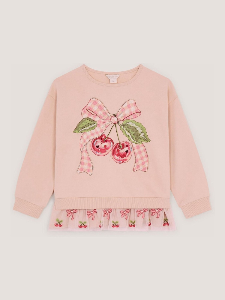 Monsoon Pink Mon Cheri Peplum Sweatshirt - Image 2 of 3