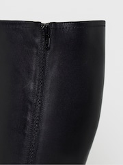JD Williams Black Wide Fit Leather Knee High Chelsea Boots - Image 4 of 4