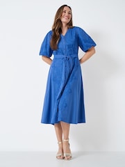 Crew Clothing Company Blue Shirt Dress - Image 1 of 5