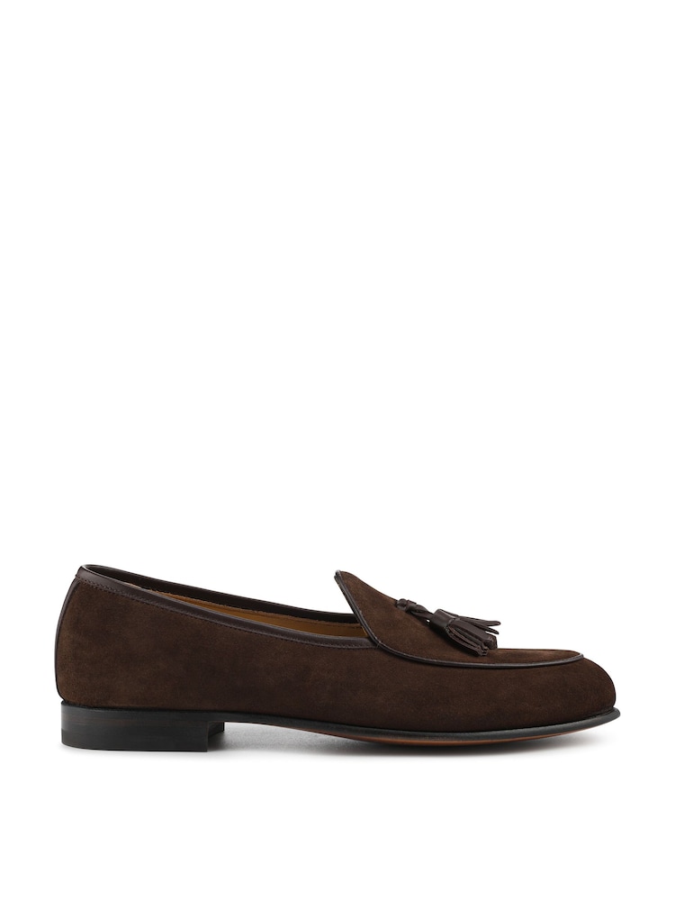 Ante marrón - Mocasines de vestir de piel con borlas Camillo de Jones Bootmaker - Imagen 1 de 5