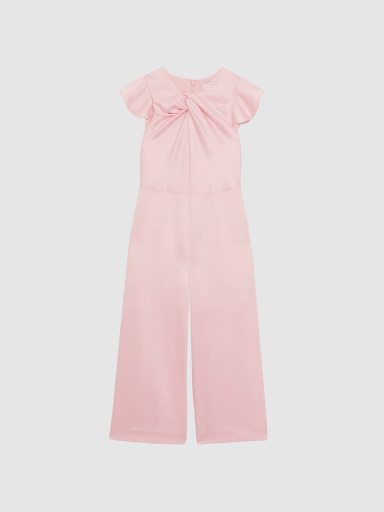 Reiss Pink Ally 4-9 yrs Knot Detail Jumpsuit - Image 2 of 6