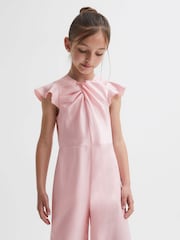 Reiss Pink Ally 4-9 yrs Knot Detail Jumpsuit - Image 3 of 6
