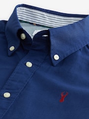 Cobalt Blue Slim Fit Long Sleeve Oxford 100% Cotton Shirt - Image 6 of 7